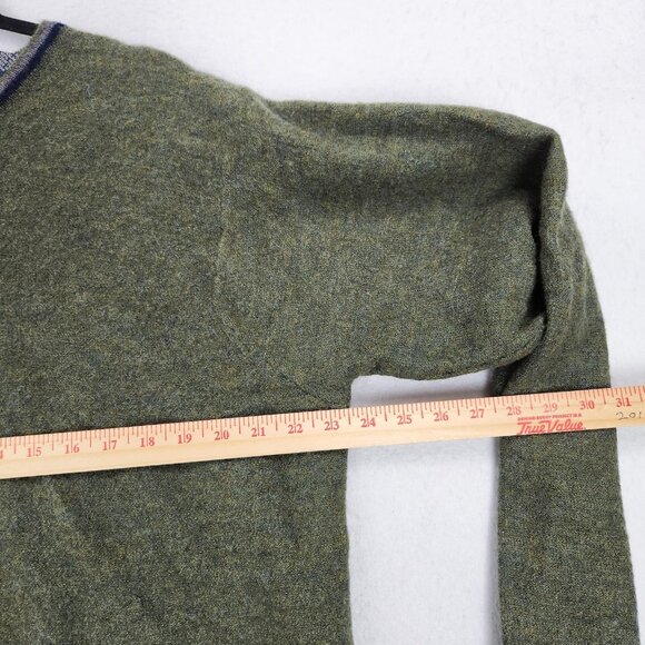 John Ashford Adventure Sweater Mens XL Green V Neck Wool Made in Japan Vintage - Picture 3 of 10